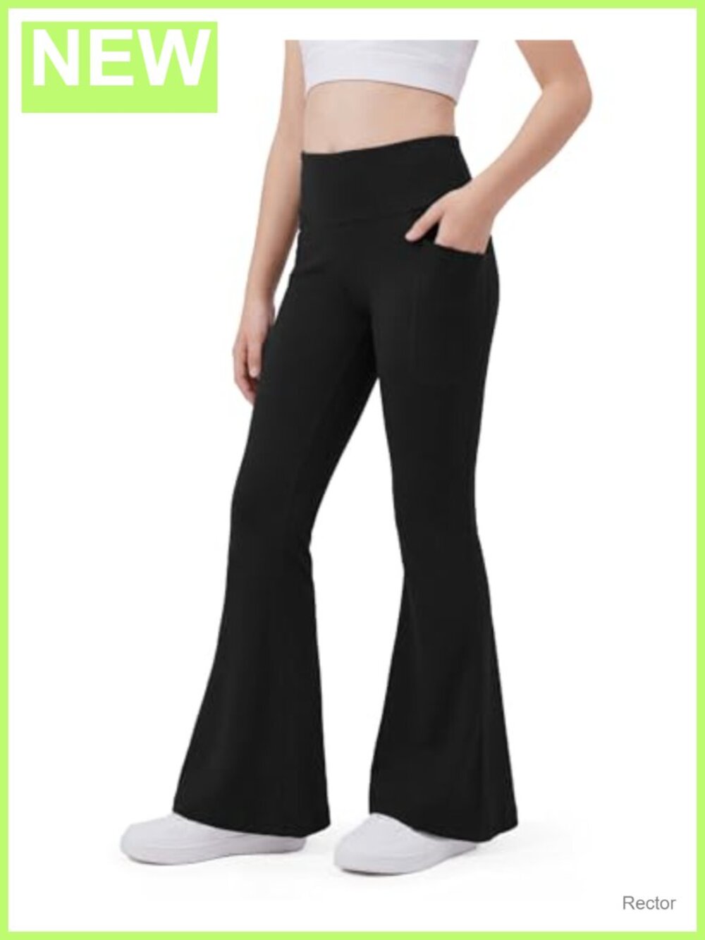Girls High Waisted Flare Leggings with Pockets
